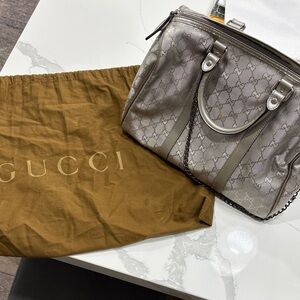 Gucci Silver GG Coated Canvas Joy Boston Bag